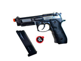 DOUBLE BELL - Beretta M92 A1 M9 Gel blaster Gas POWERED Blowback (Silver Chrome)