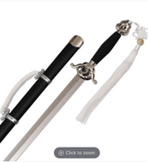Chinese Taichi Sword with black scabbard and white cord