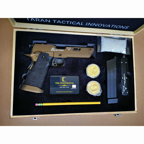 Golden Eagle - John Wick SAND VIPER (Wood Case) Green Gas Blowback Gel Blaster