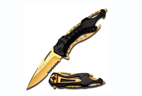 MTech Gold Half Serrated Pocket Knife