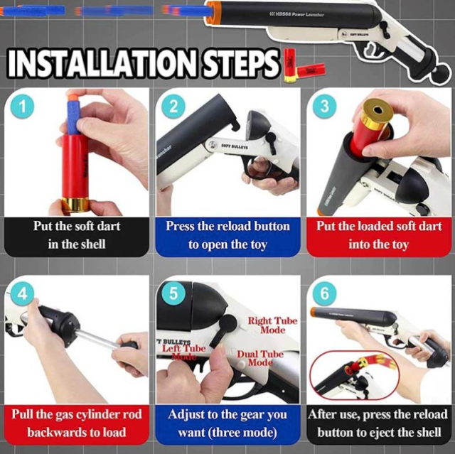 Sawed Off Double Barrel Shotgun Foam Dart