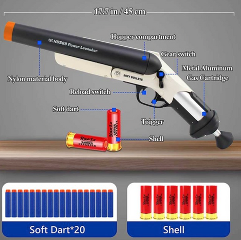Sawed Off Double Barrel Shotgun Foam Dart