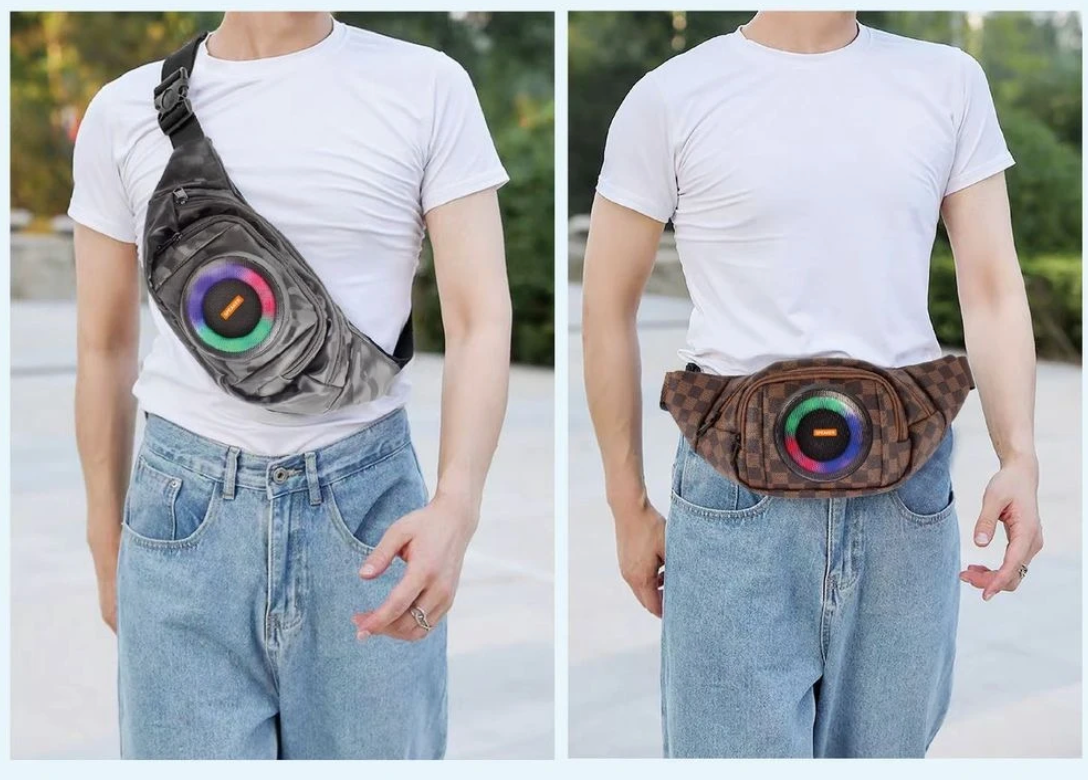 Bluetooth Speaker Rechargeable Waterproof Speaker Bag with Led Light