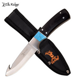 Elk Ridge Black Pakkawood Gut Hook Skinner Knife