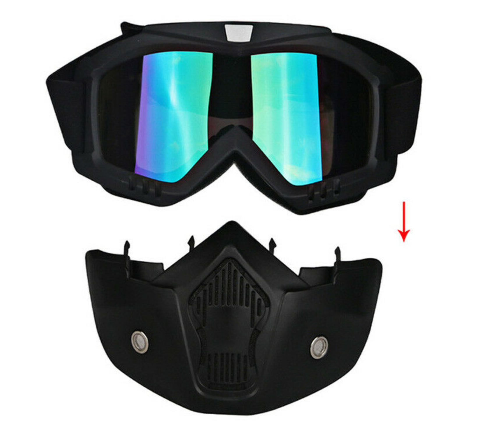 FULL FACE MASK-DETACHABLE GOGLES